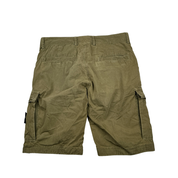 Stone Island SL Khaki Cotton Cargo Shorts - 30"
