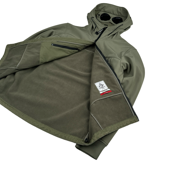 CP Company Khaki Soft Shell R Fleece Lined Hooded Jacket - XXL