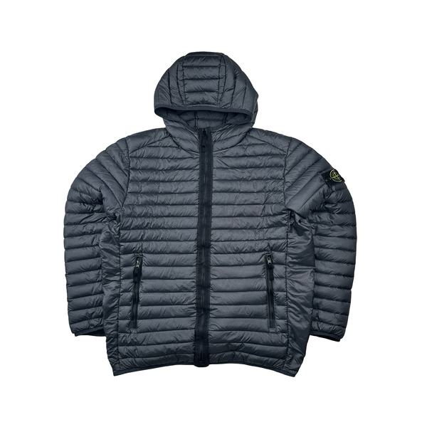 Stone Island 2023 Silver Blue Loom Woven Chambers R Nylon Down TC