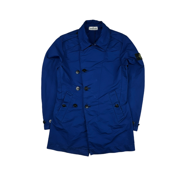 Stone Island Blue David TC Lined Trench Coat - Small