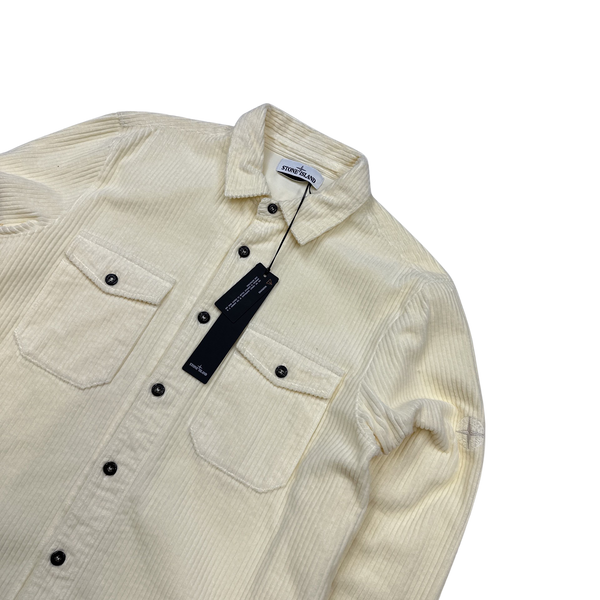 Stone Island AW2020 White Jumbo Cord Shirt - Large