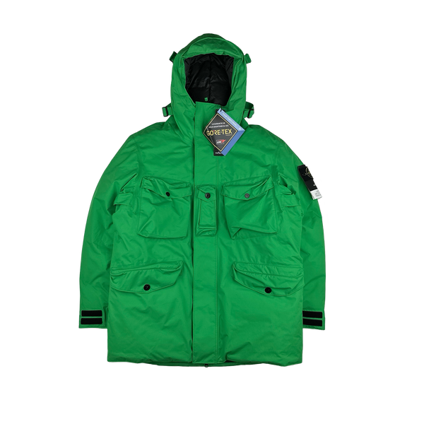 Stone Island 2021 Green Ripstop Gore-Tex Product Technology Down Parka Jacket - Large
