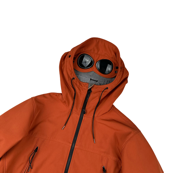 CP Company Burnt Orange Fleece Lined Goggle Soft Shell Jacket - Medium