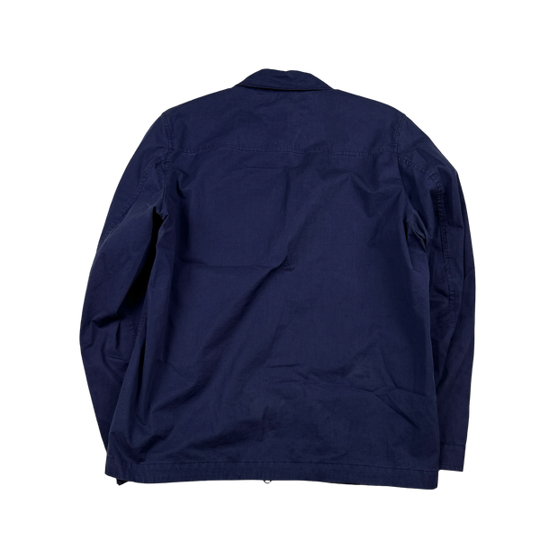 CP Company Navy Blue Cotton Lens Viewer Overshirt - Large