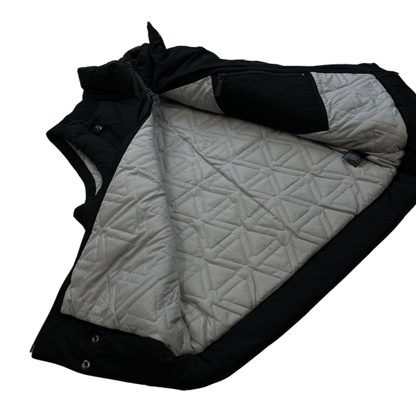 Ma Strum Black Down Filled Quilted Torch Puffer Gilet - Large