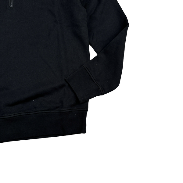 Stone Island 2023 Black Cotton Quarter Zipped Jumper - Small