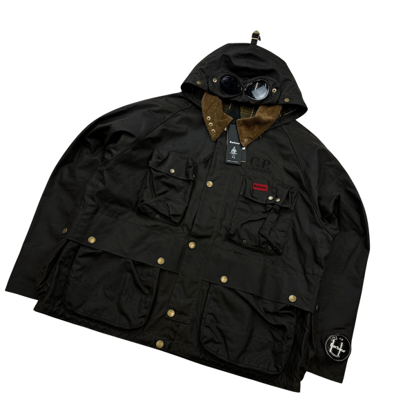 CP Company x Barbour Brown Multi Pocket 500 Mille Waxed Jacket - Large, XL & XXL