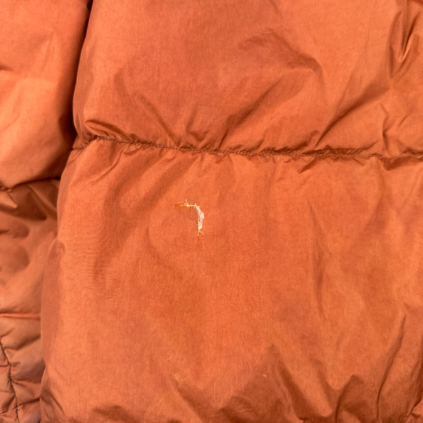 Stone Island 2013 Orange Long Crinkle Down Puffer Jacket - Small