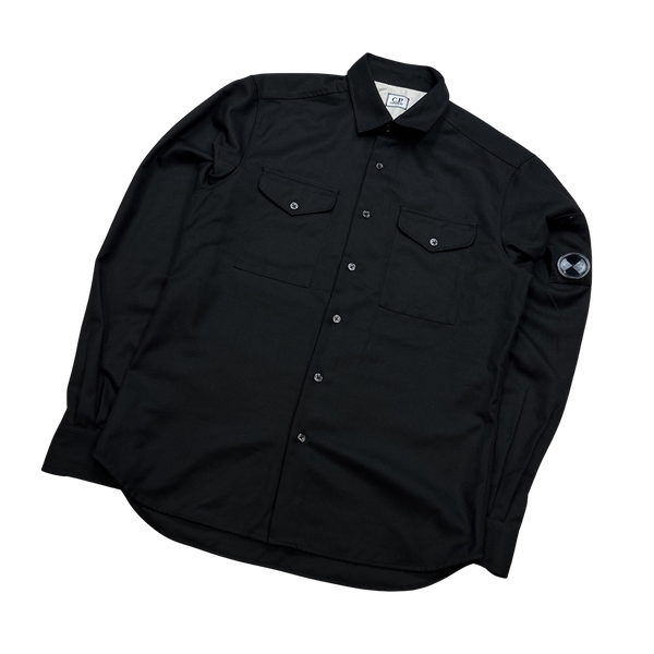 CP Company Black Button Up Overshirt - Medium