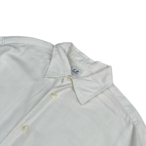 CP Company 1999 White Lino Flax Buttoned Shirt - Medium