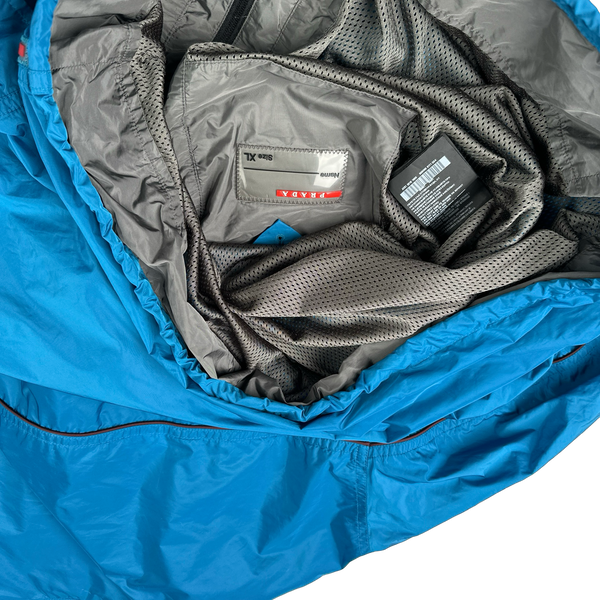 Prada Blue Nylon Red Tab Windbreaker Jacket - XL