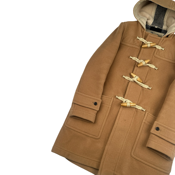 Burberry Check Lined Wool Duffle Coat - Medium