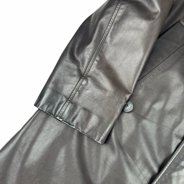 Louis Vuitton Vintage Leather Cashmere Liner Coat - Small