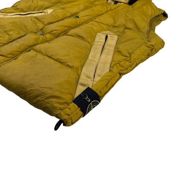 Stone Island 2010 Yellow Opaque Nylon Tela Down Gilet - XL