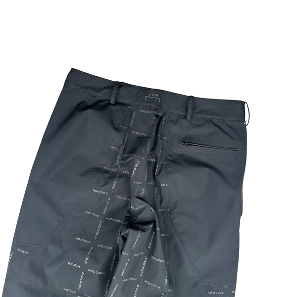 A Cold Wall Black Waterproof Monogram Walking Trousers - Small