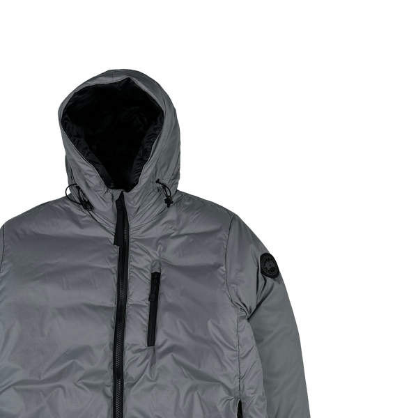 Canada Goose Grey Premium Down Lodge Puffer Hoodie Jacket - Small