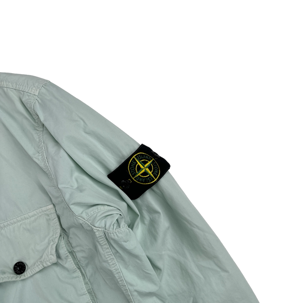Stone Island 2021 Ice Blue Aqua Cotton Overshirt - Large