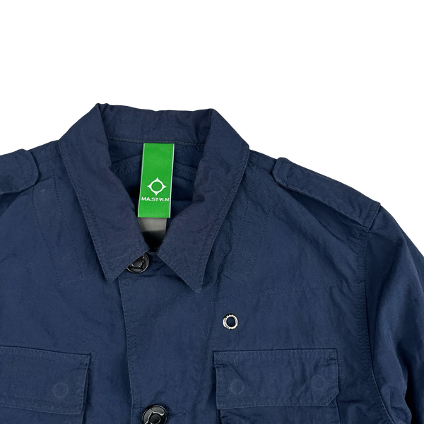 Ma Strum Navy Multipocket Buttoned Overshirt - Small