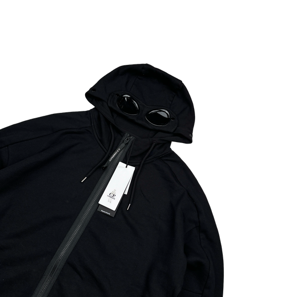 CP Company Black Cotton Goggle Hoodie - Large