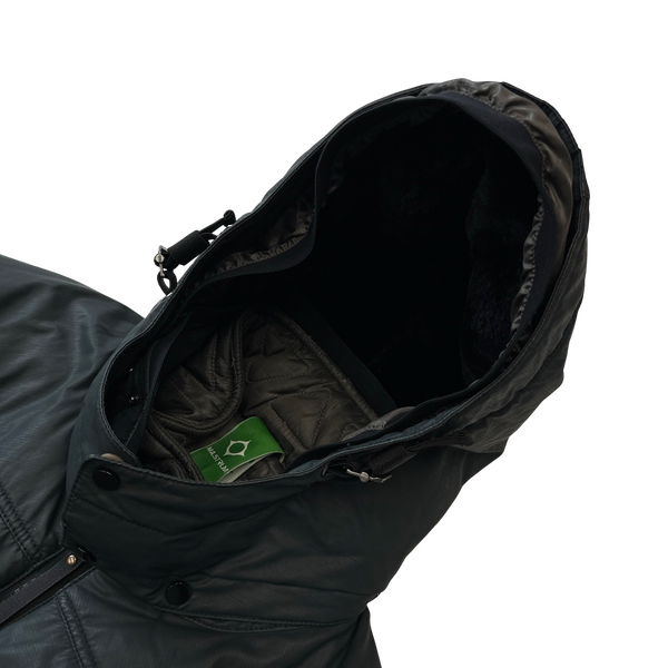 Ma Strum Padded Fleece Hooded Quilted Padded Zipped Jacket - Large