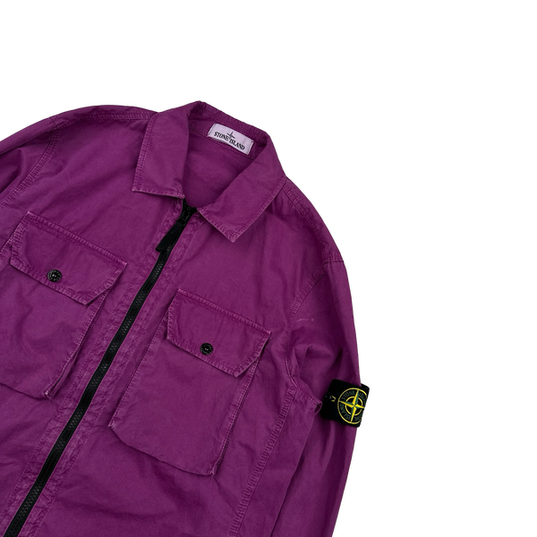 Stone Island 2021 Purple Cotton Overshirt - Medium