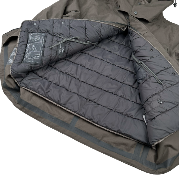 Stone Island 2022 O-Ventile Grey Ghost Piece Down Dutch Rope Puffer Jacket - Large