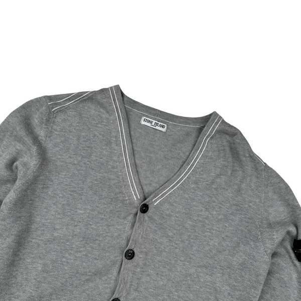 Stone Island Junior 2009 Grey Cotton Buttoned Cardigan - XS