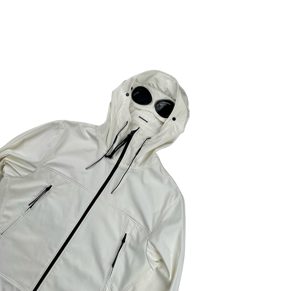 CP Company White Goggle Soft Shell Jacket - Large