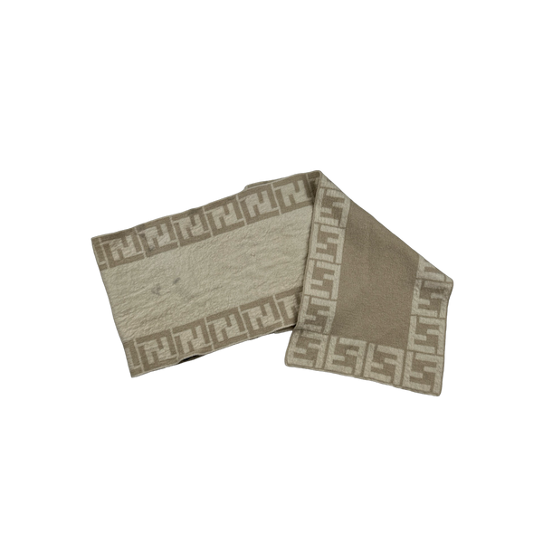 Fendi Monogram Tan Wool Scarf