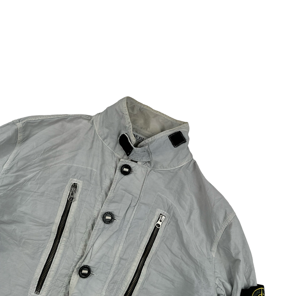 Stone Island 2010 Ice Blue Poly Cotton Field Jacket - XL