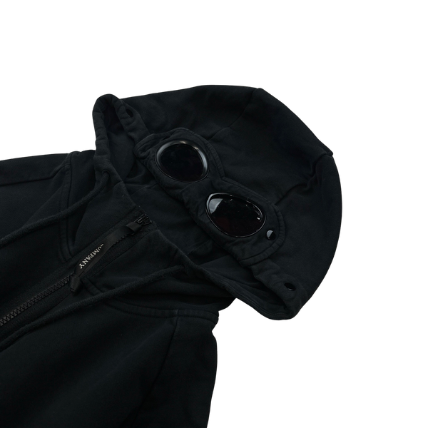 CP Company Black Cotton Goggle Hoodie - XL