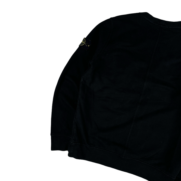 Stone Island 2021 Black Chest Pocket Jumper - Small