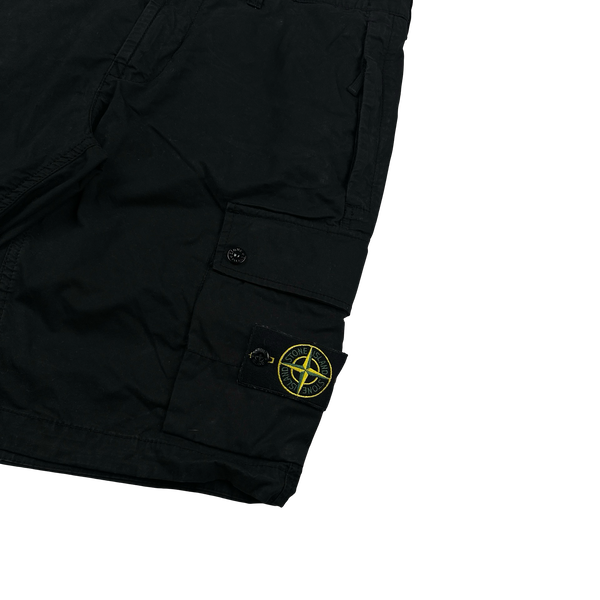 Stone Island 2024 Black Cotton SL Cargo Shorts - 32"