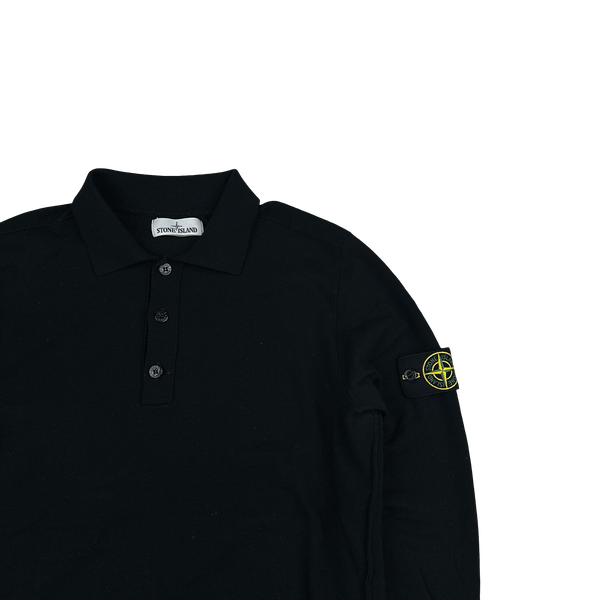 Stone Island 2020 Black Merino Wool Buttoned Shirt Jumper - Large
