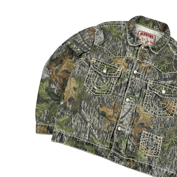 Supreme X True Religion Real Tree Camo Contrast Stitch Denim Jacket - Large