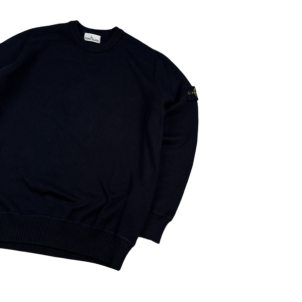 Stone Island 2022 Black Knitted Crewneck Jumper - XL