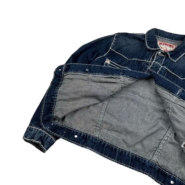 Supreme X True Religion Blue Contrast Stitch Denim Jacket - Medium