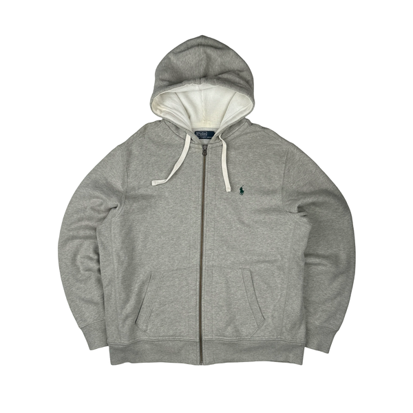 Ralph Lauren Grey Thick Cotton Zipped Hoodie - XL