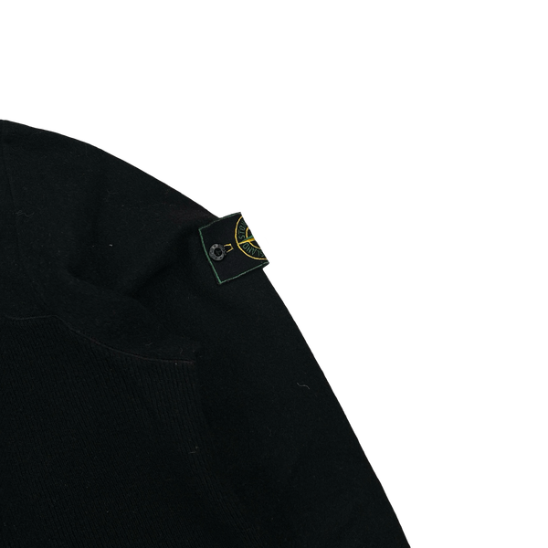 Stone Island 90s Vintage Black Wool Mock Neck Pullover Jumper - XL