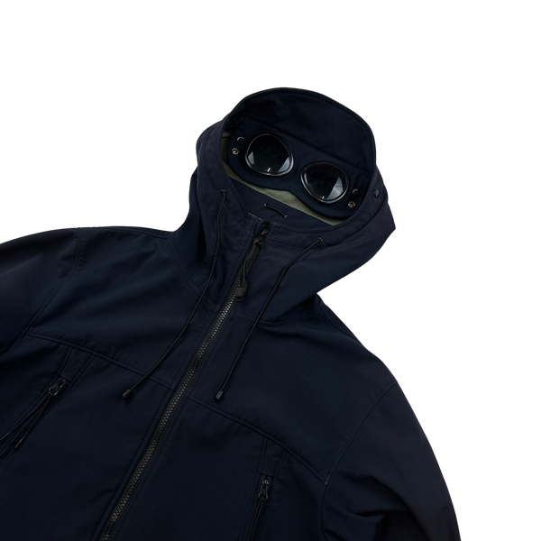 CP Company Navy Blue Soft Shell Goggle Jacket - Medium