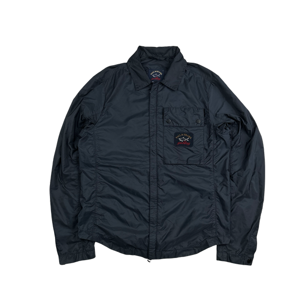 Paul And Shark Navy Nylon Zipped Overshirt - Small