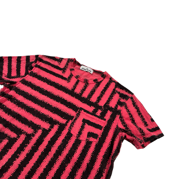 Stone Island 2014 Pink Maze Grid T Shirt - Large