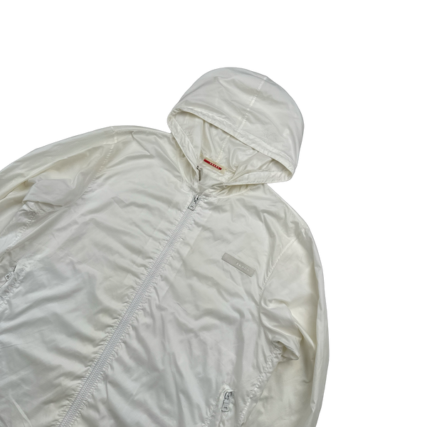 Prada White Nylon Ripstop Lightweight Jacket - XL