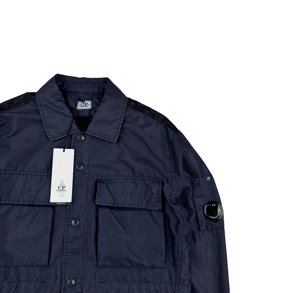 CP Company 50 Fili Tr-P Navy Buttoned Kan D Panel Shirt - Medium
