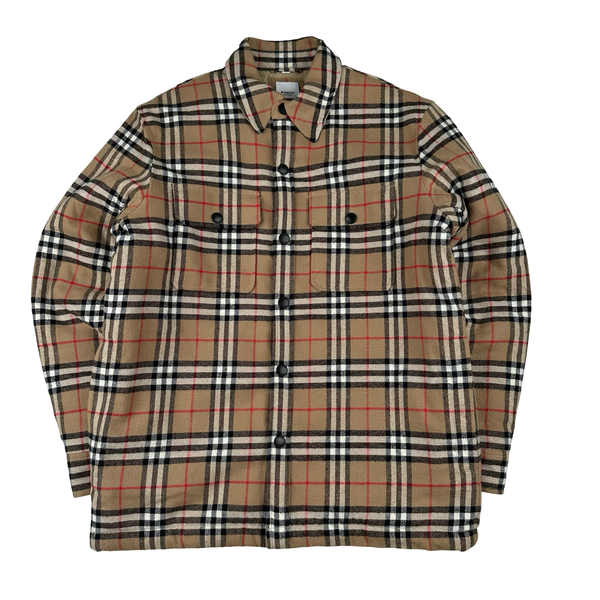 Burberry Nova Check Fleece Lined Buttoned Flannel Jacket - Medium