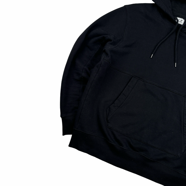CP Company Black Pullover Lens View Hoodie - Large