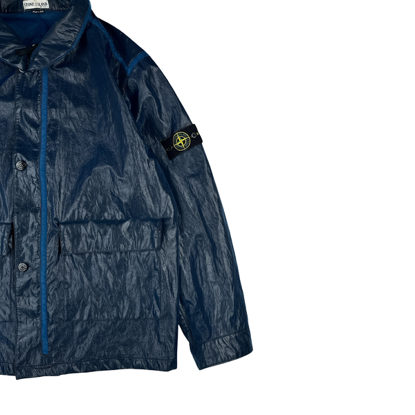 Stone Island 2001 Dark Blue Micro Felt Laminated Web Jacket - XXL
