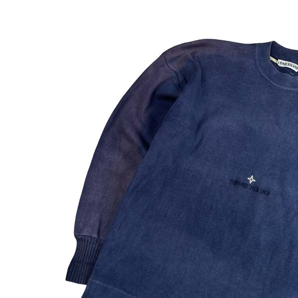 Stone Island 1987 Navy Cotton Spellout Vintage Pullover - XL