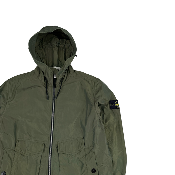 Stone Island 2021 Khaki Micro Reps Parka Jacket - Large