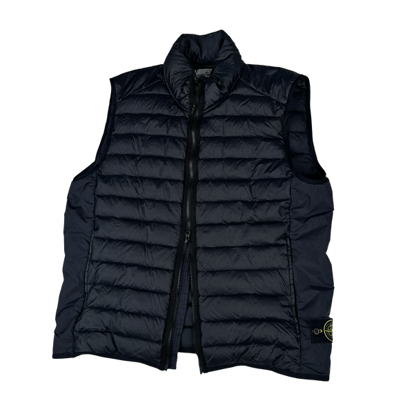 Stone Island Navy Loom Woven Down Chambers Nylon-TC Gilet - XXL